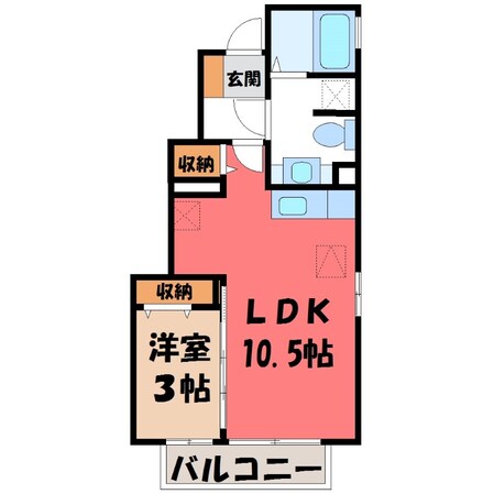 雀宮駅 徒歩20分 1階の物件間取画像